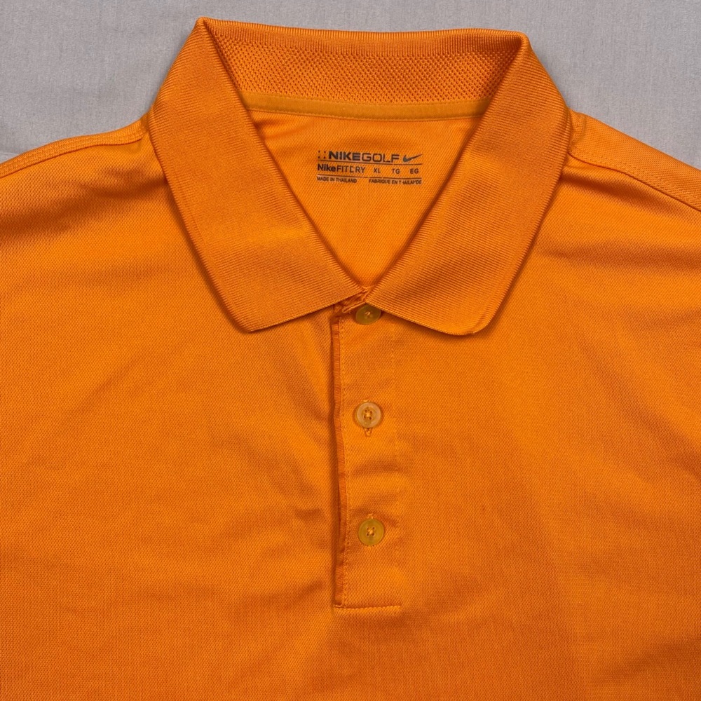 Nike Golf Fit Dry Polo Shirt Mens XL Orange Short Sleeve Performance Golf Swoosh